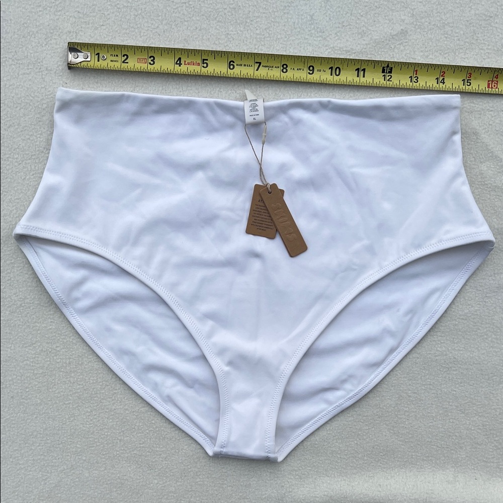 SKIMS White High-Waisted Bikini Bottom